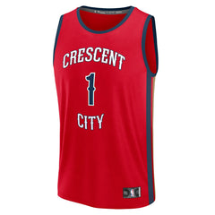 Fanatics Zion Williamson New Orleans Pelicans Fast Break Replica Player Jersey Statement Edition Red