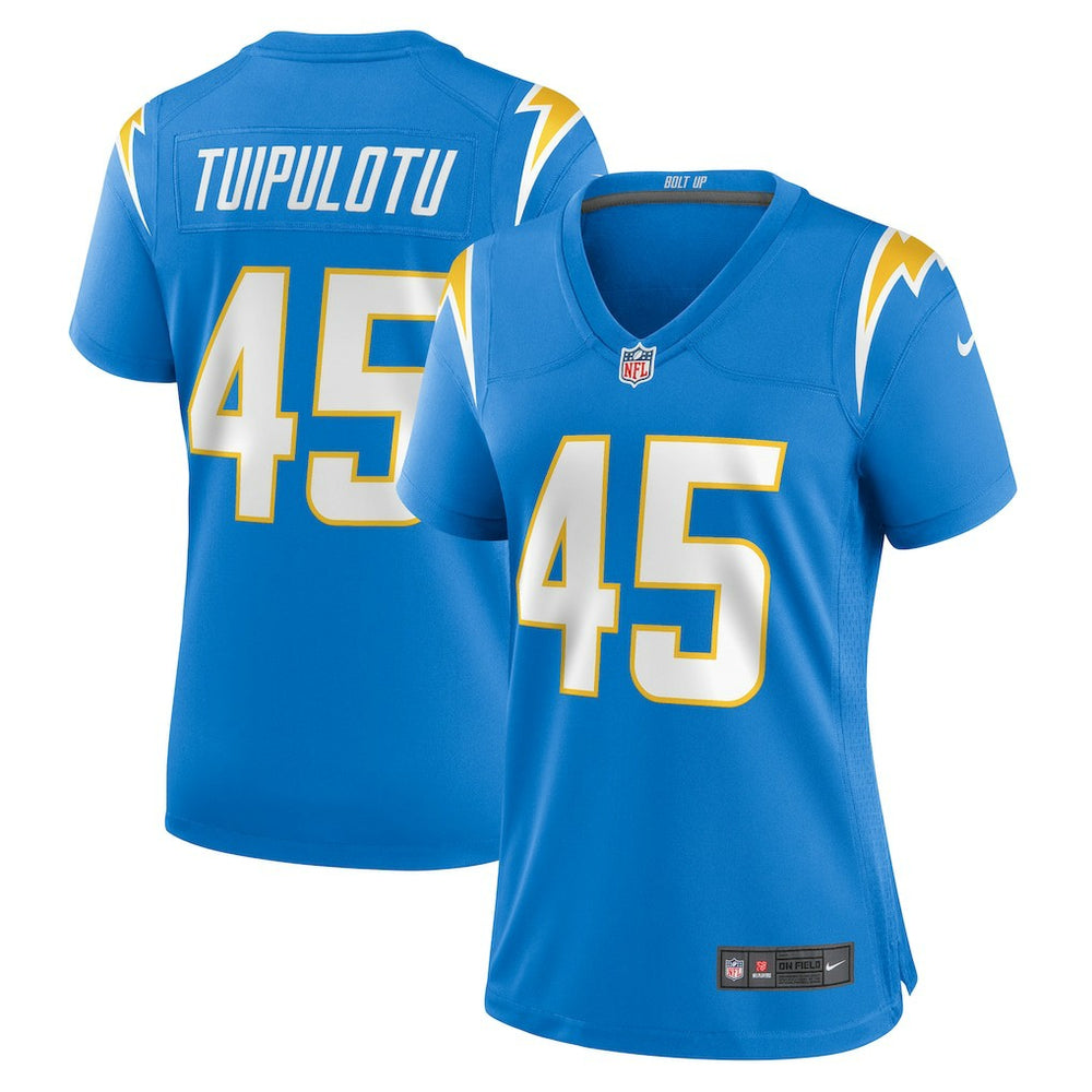 Tuli Tuipulotu Los Angeles Chargers Women's Team Game Jersey - Powder Blue - Nike