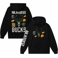 Milwaukee Bucks NBA x MARKET Unisex Claymation Pullover Hoodie Black