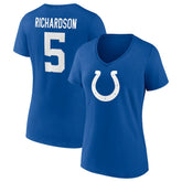 Anthony Richardson Indianapolis Colts Women's Icon Name & Number V-Neck T-Shirt - Royal - Fanatics