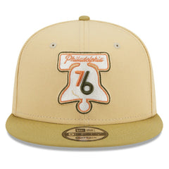 New Era Philadelphia 76ers Green Collection Repreve 9FIFTY Snapback Hat Khaki/Tan