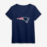 New England Patriots Logo Athletic Women's Primary Logo V-Neck T-Shirt - Navy - NFL