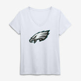 Philadelphia Eagles Logo Athletic Women's Primary Logo V-Neck T-Shirt - White - NFL