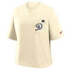 Los Angeles Dodgers Nike Women's City Connect Pocket Boxy T-Shirt Discount