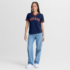 Houston Astros Fanatics Women's Diva Race Ahead Raglan V-Neck T-Shirt Outlet