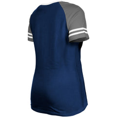 Dallas Cowboys New Era Women's Raglan Lace-Up T-Shirt - Navy - NFL