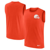 Cleveland Browns Large Logo Lightweight Dri-FIT Muscle Tank Top - Orange - Nike
