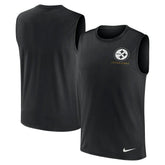 Pittsburgh Steelers Large Logo Lightweight Dri-FIT Muscle Tank Top - Black - Nike