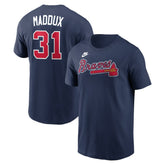 Greg Maddux Atlanta Braves Nike Cooperstown Collection Name & Number T-Shirt Sale