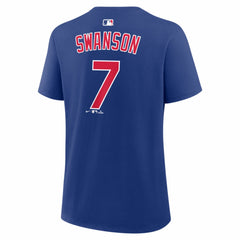 Dansby Swanson Chicago Cubs Nike Women's Name & Number T-Shirt Discount