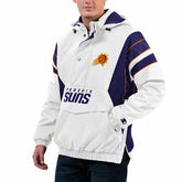 Phoenix Suns Starter Home Team Hoodie Half-Zip Jacket White