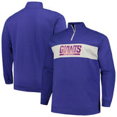 New York Giants Profile Big & Tall Fleece Quarter-Zip Jacket - Royal - NFL
