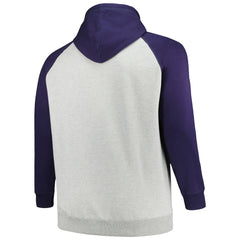 Dallas Cowboys Profile Big & Tall Favorite Arch Throwback Raglan Pullover Hoodie - Heather Gray/Navy - NFL