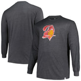 Tampa Bay Buccaneers Profile Big & Tall Throwback Long Sleeve T-Shirt - Heather Charcoal - NFL