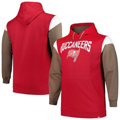 Tampa Bay Buccaneers Profile Big & Tall Trench Battle Pullover Hoodie - Red - NFL