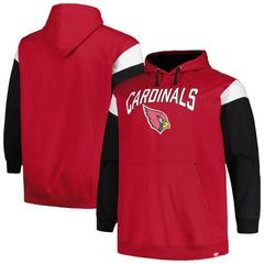 Arizona Cardinals Profile Big & Tall Trench Battle Pullover Hoodie - Cardinal - NFL