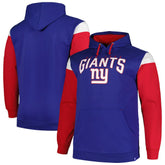 New York Giants Profile Big & Tall Trench Battle Pullover Hoodie - Royal - NFL