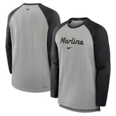 Miami Marlins Nike Authentic Collection Game Time Raglan Performance Long Sleeve T-Shirt Outlet