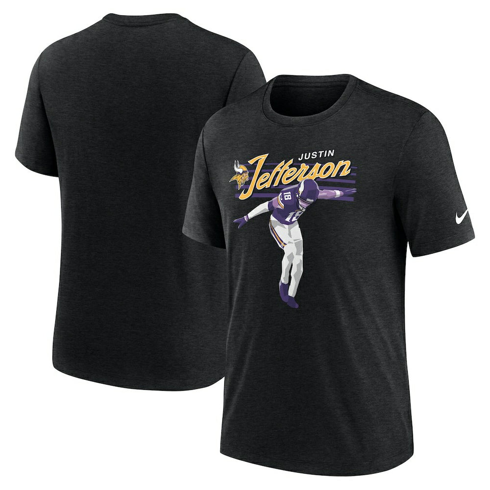 Justin Jefferson Minnesota Vikings Player Graphic T-Shirt - Heather Black - Nike