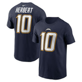 Justin Herbert Los Angeles Chargers Alternate Super Chargers Name & Number T-Shirt - Navy - Nike