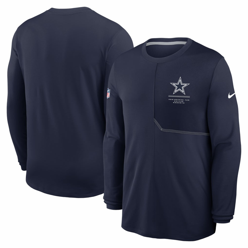 Dallas Cowboys Sideline Coach UV Dri-FIT Long Sleeve Shirt - Navy - Nike