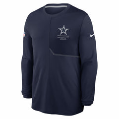 Dallas Cowboys Sideline Coach UV Dri-FIT Long Sleeve Shirt - Navy - Nike