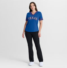 Texas Rangers Fanatics Women's Diva Race Ahead Raglan V-Neck T-Shirt Discount