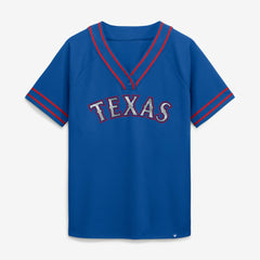 Texas Rangers Fanatics Women's Diva Race Ahead Raglan V-Neck T-Shirt Discount