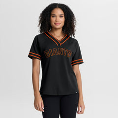 San Francisco Giants Fanatics Women's Diva Race Ahead Raglan V-Neck T-Shirt Outlet