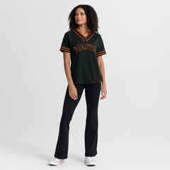 San Francisco Giants Fanatics Women's Diva Race Ahead Raglan V-Neck T-Shirt Outlet