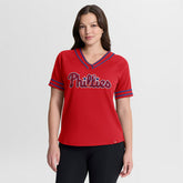 Philadelphia Phillies Fanatics Women's Diva Race Ahead Raglan V-Neck T-Shirt for sale