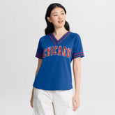 Chicago Cubs Fanatics Women's Diva Race Ahead Raglan V-Neck T-Shirt Outlet