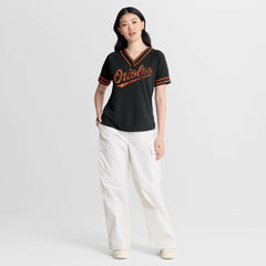 Baltimore Orioles Fanatics Women's Diva Race Ahead Raglan V-Neck T-Shirt Sale