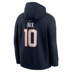 Bo Nix Denver Broncos Name & Number Fleece Hoodie - Navy - Nike