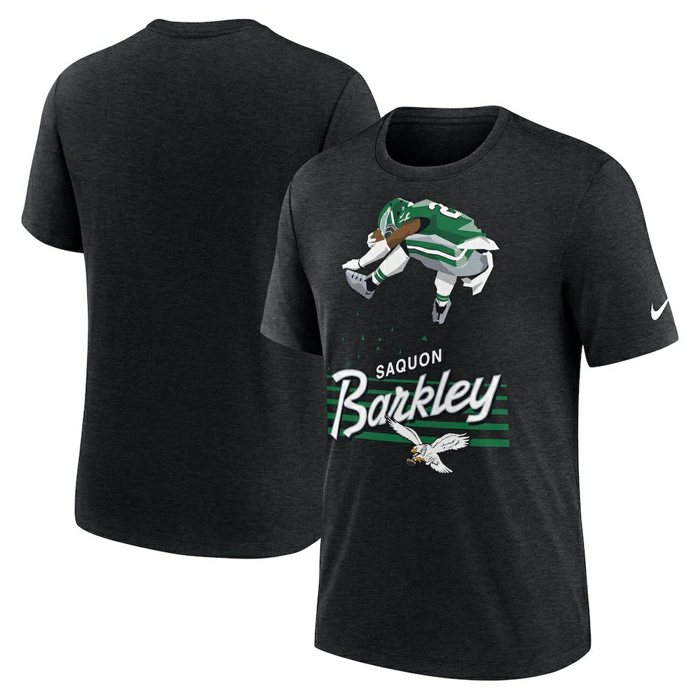 Saquon Barkley Philadelphia Eagles Player Graphic T-Shirt - Heather Black - Nike