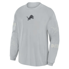 Detroit Lions Oversized Type Play Long Sleeve T-Shirt - Gray - Fanatics
