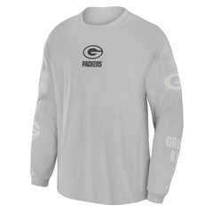 Green Bay Packers Oversized Type Play Long Sleeve T-Shirt - Gray - Fanatics