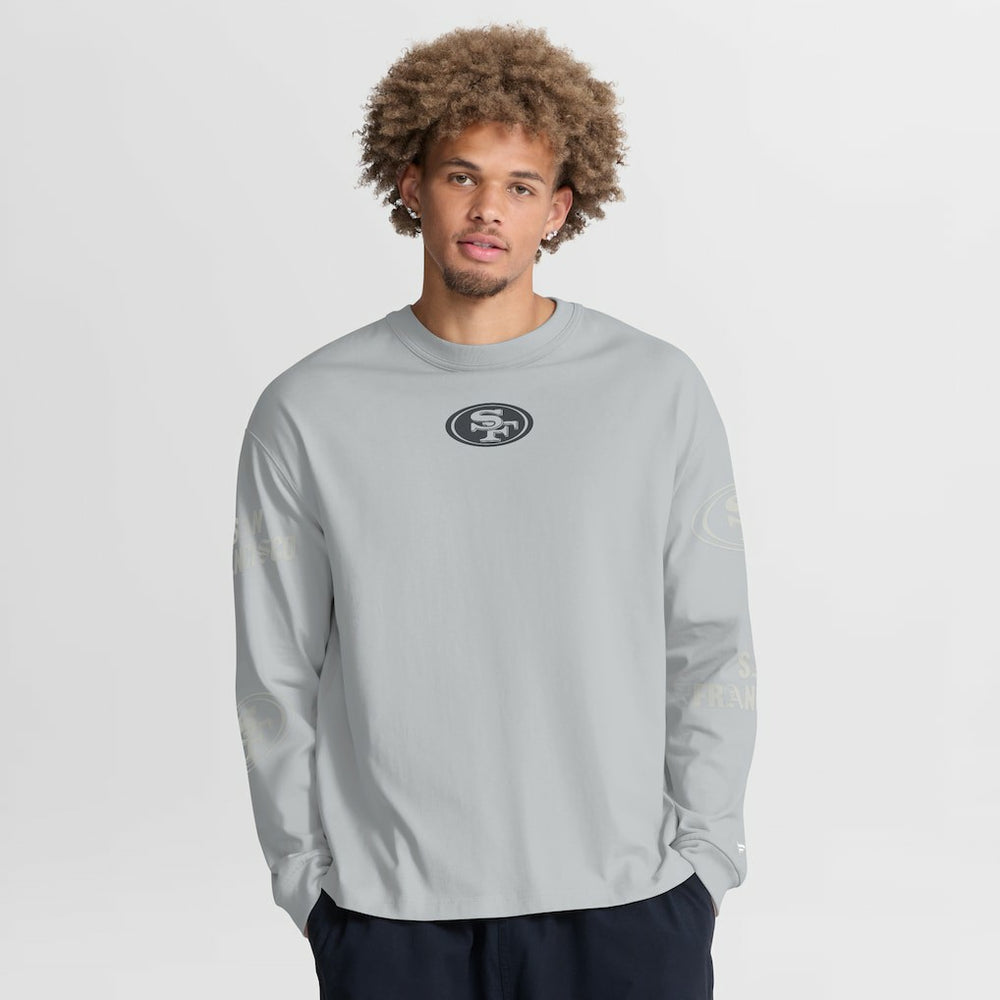 San Francisco 49ers Oversized Type Play Long Sleeve T-Shirt - Gray - Fanatics