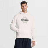 Pittsburgh Steelers Oversized Type Play Location Hoodie - Cream - Fanatics