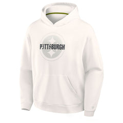 Pittsburgh Steelers Oversized Type Play Location Hoodie - Cream - Fanatics