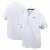Los Angeles Chargers Sideline Short Sleeve Quarter-Zip Coach Jacket - White - Nike