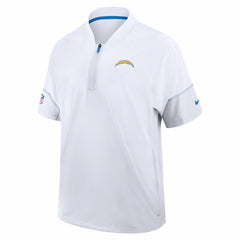 Los Angeles Chargers Sideline Short Sleeve Quarter-Zip Coach Jacket - White - Nike
