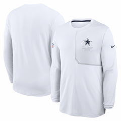 Dallas Cowboys Sideline Coach UV Dri-FIT Long Sleeve Shirt - White - Nike
