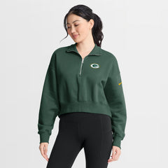 Green Bay Packers Women's Phoenix Fleece Quarter-Zip Sweatshirt - Green - Nike