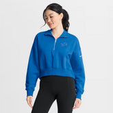 Detroit Lions Women's Phoenix Fleece Quarter-Zip Sweatshirt - Blue - Nike