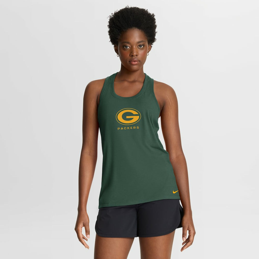 Green Bay Packers Women's Hurry Up Tri-Blend Dri-FIT Tank Top - Green - Nike