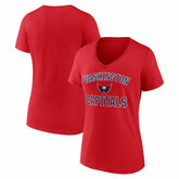 Washington Capitals Logo Athletic Women's Arch Victory V-Neck T-Shirt - Red | NHL on sale