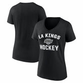 Los Angeles Kings Logo Athletic Women's Arch Victory V-Neck T-Shirt - Black | NHL near me