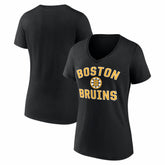 Boston Bruins Logo Athletic Women's Arch Victory V-Neck T-Shirt - Black | NHL sale