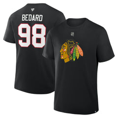 Connor Bedard Chicago Blackhawks Fanatics Authentic Stack Name & Number T-Shirt - Black | Fanatics online